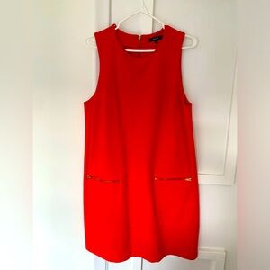 Madewell red shift dress, sleeveless